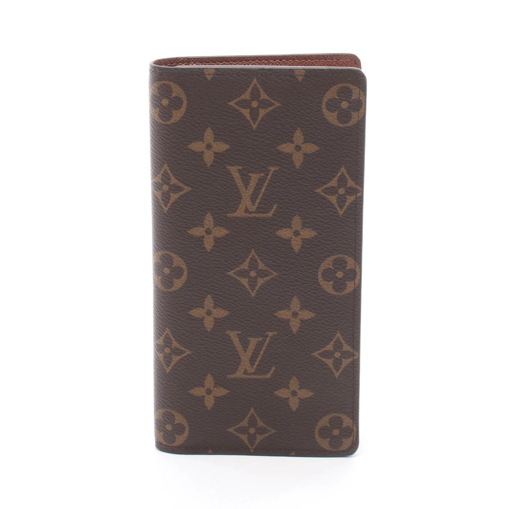Louis Vuitton Portefeuille Brazza Monogram Bifold Wallet Canvas Leather Brown